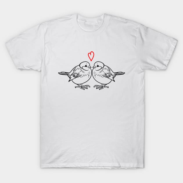 Two spring birds in love T-Shirt by kdegtiareva